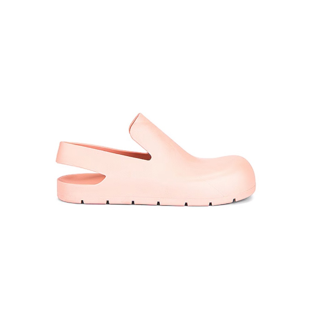 Bottega Veneta puddle pink rubber slingback clog  sandals 39=9